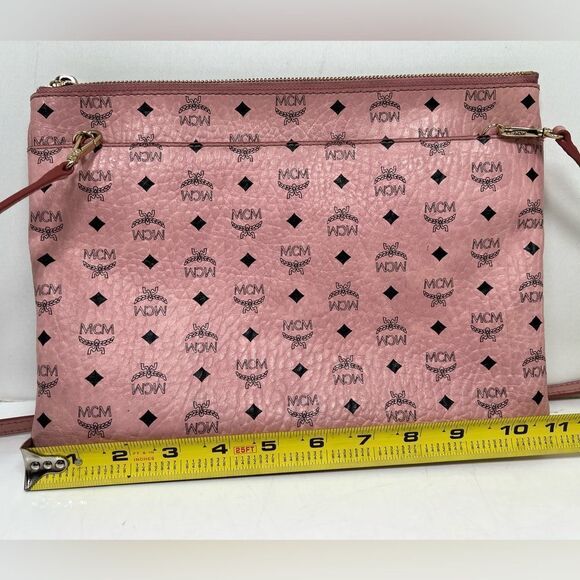MCM Visetos Original Authentic Crossbody Bag Pouch Powder Pink - Picture 11 of 12